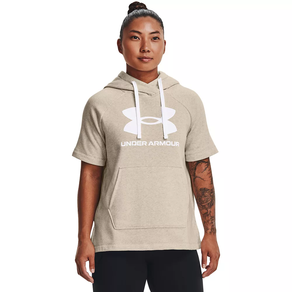 Women's Under Armour Rival Fleece Short Sleeve Hoodie - Image 2