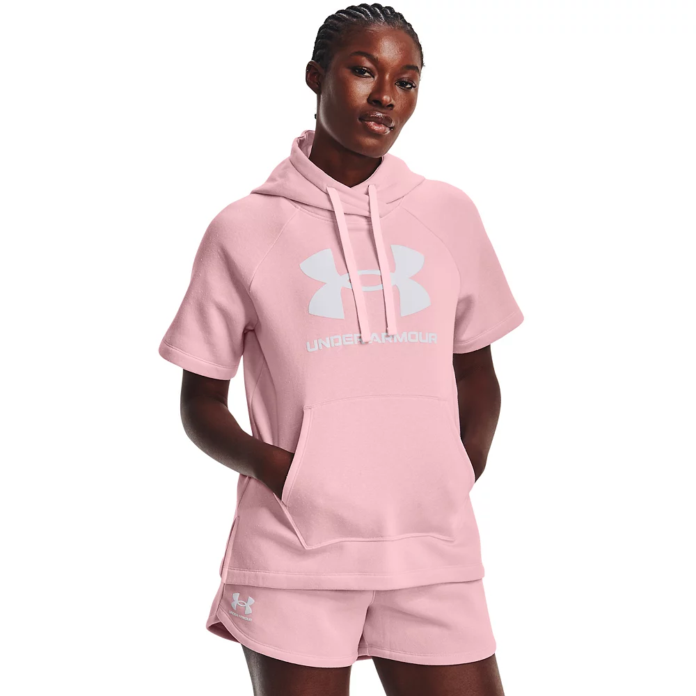 Women's Under Armour Rival Fleece Short Sleeve Hoodie - Image 3