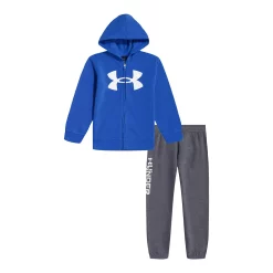 Boys 4-7 Under Armour Blue & Gray Logo Graphic Hoodie & Wordmark Jogger Pants Set