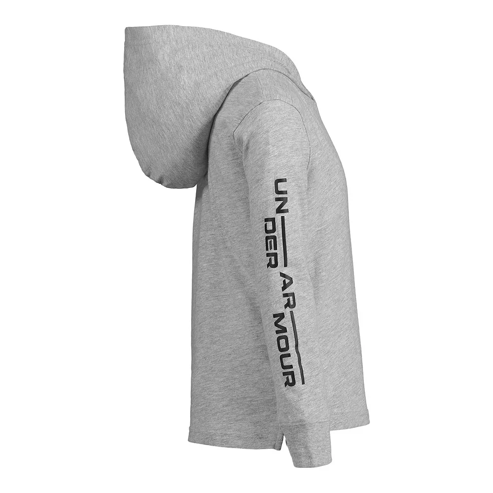 Boys 4-7 Under Armour Streetwear Logo Long Sleeve Hooded Tee - Image 2