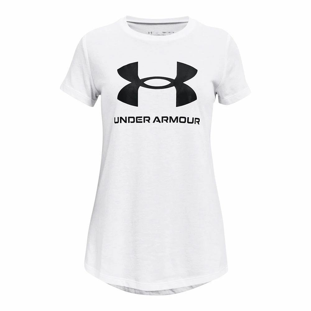 Girls 7-16 Under Armour Big Logo Tech Tee - Image 3